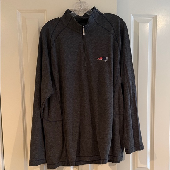 Tommy Bahama Other - Tommy Bahama Dark Gray Half-Zip Pullover with Patriots Logo